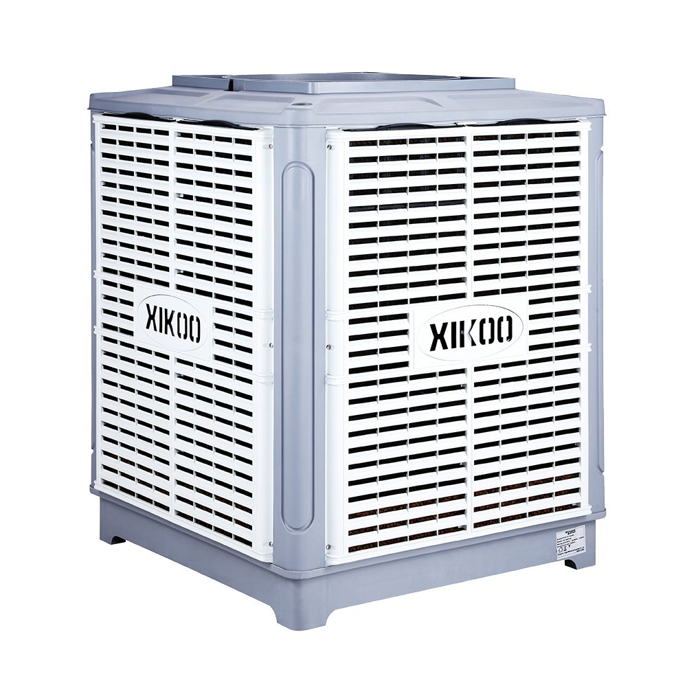1.水冷環保空調全新加高款，水簾面積更大，制冷效果更好，可選裝滅菌燈配置。2.380V定頻，國標全銅芯高品質電機。高壓靜音型尼龍風葉,送風量大,能耗低,噪音低。3.注塑外殼，采用PP共聚改型工程材料，添加增強增韌劑，抗紫外線（抗老化）。使用范圍：工廠廠房車間、體育館、倉儲中心、商場、網吧、醫院、養殖場及工業商業場所、人口密集場所等。.jpg