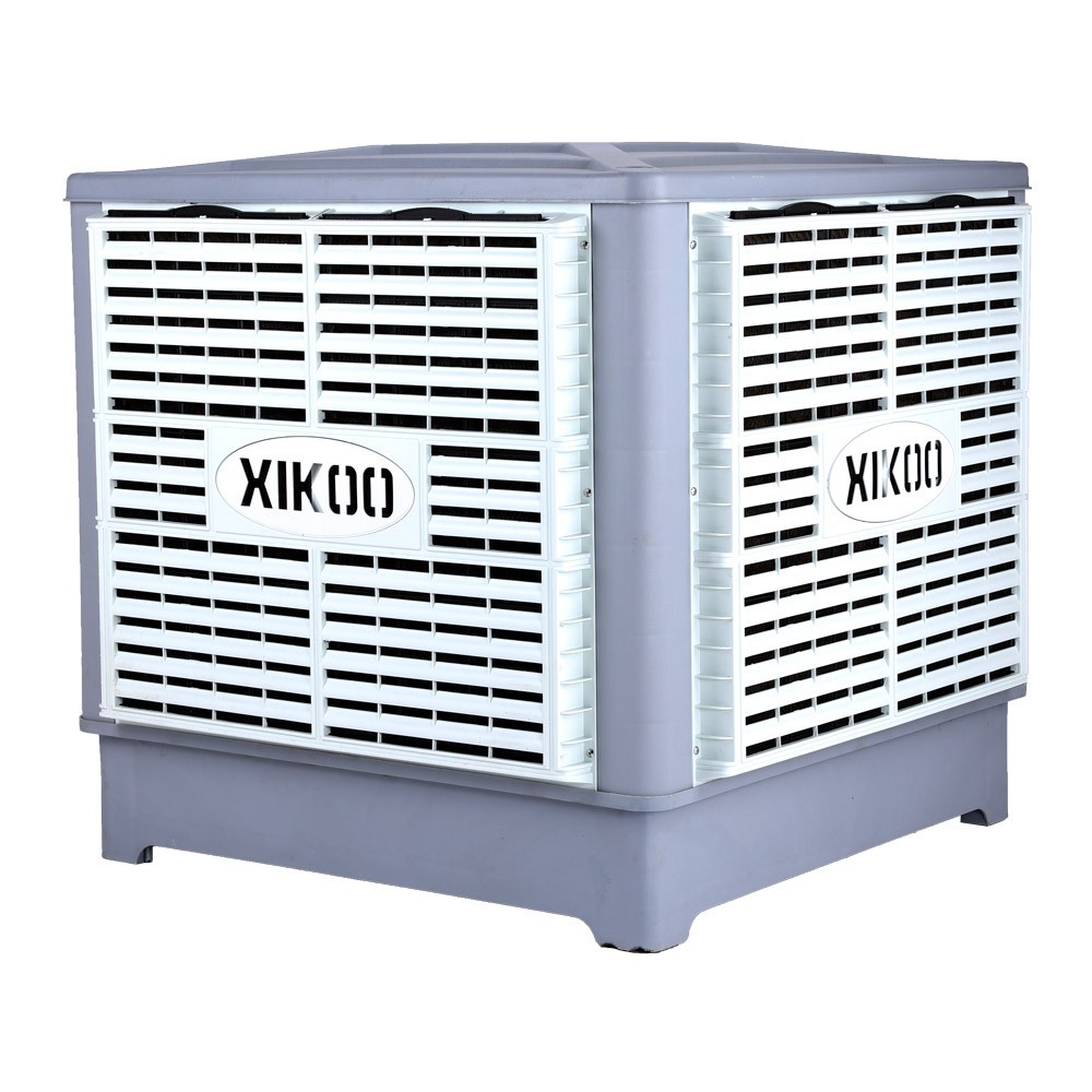 1.工業水冷環保空調全自動液晶定速控制器，高壓靜音型尼龍風葉，送風量大，能耗低。操作簡單，性能穩定。2.加厚12CM水簾提高蒸發效率，制冷效果更好，高壓靜音型尼龍風葉,送風量大,能耗低,噪音低。3.注塑外殼，采用PP共聚改型工程材料，添加增強增韌劑，抗紫外線。使用范圍：工廠車間、體育館、倉儲中心、商場、網吧、醫院、養殖場及工業商業場所等。.jpg